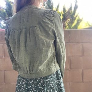Free People Jacket Lightweight Cotton Sage Sz M